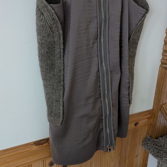 Kaufman Franco Knit Brown Wool Alpaca Turtleneck Sleeveless Zipper Top Size L - Picture 4 of 8